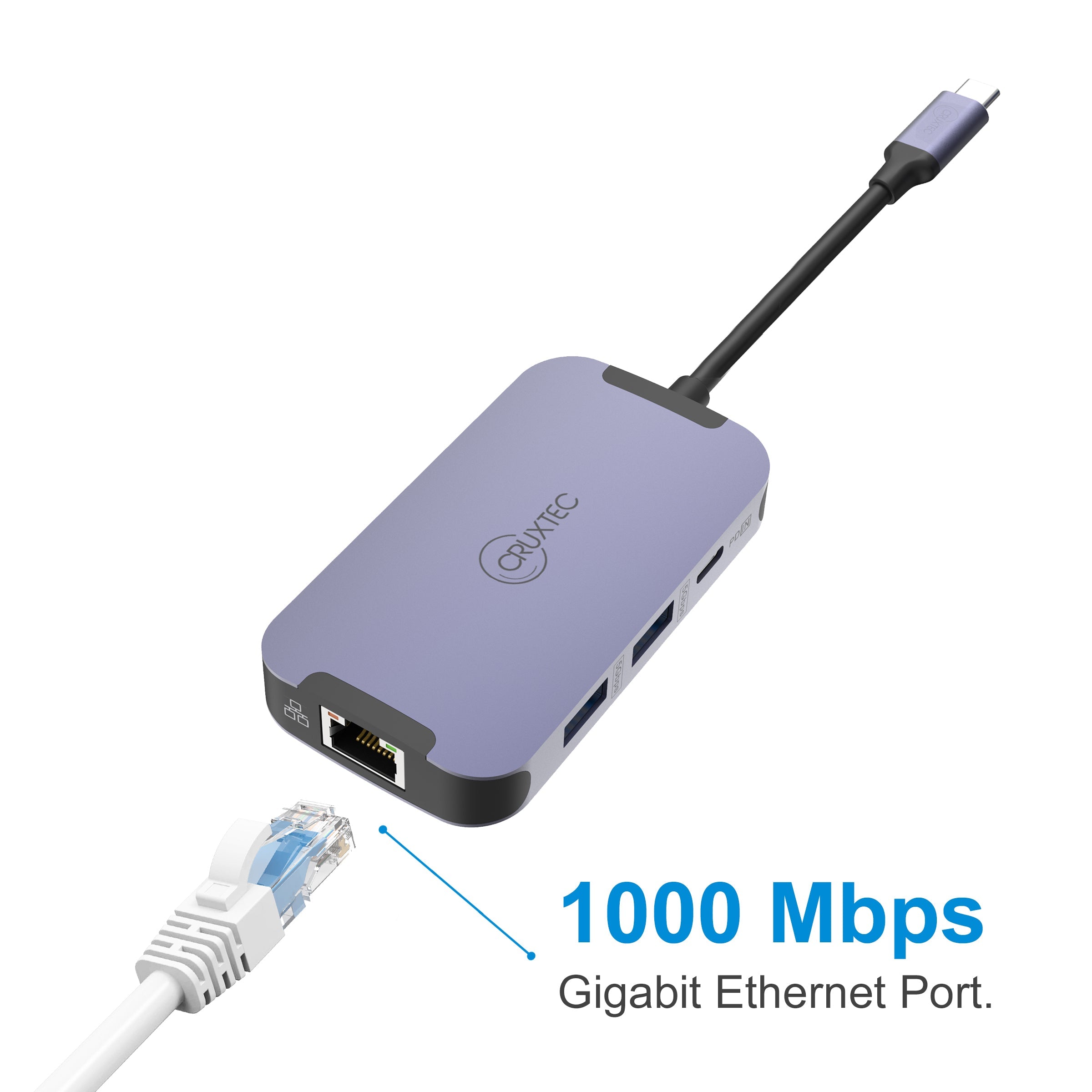 Cruxtec USB-C to DisplayPort Cable 4K@30Hz (Silver Grey 15cm) image
