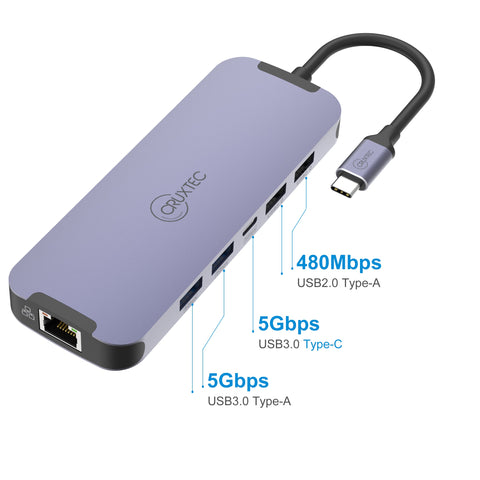 Cruxtec USB-C to DisplayPort Cable 4K@60Hz (Silver Grey 15cm) image