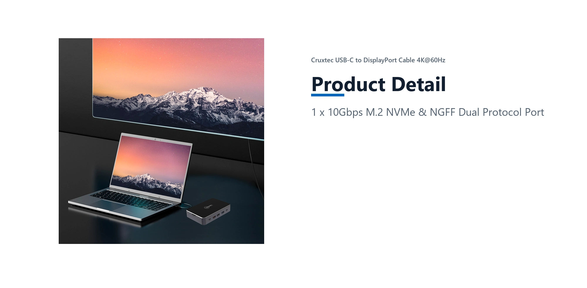 Cruxtec Universal 14-in-1 USB-C Multifunctional Docking Station with SSD Enclosure product detail detail image with verified product information