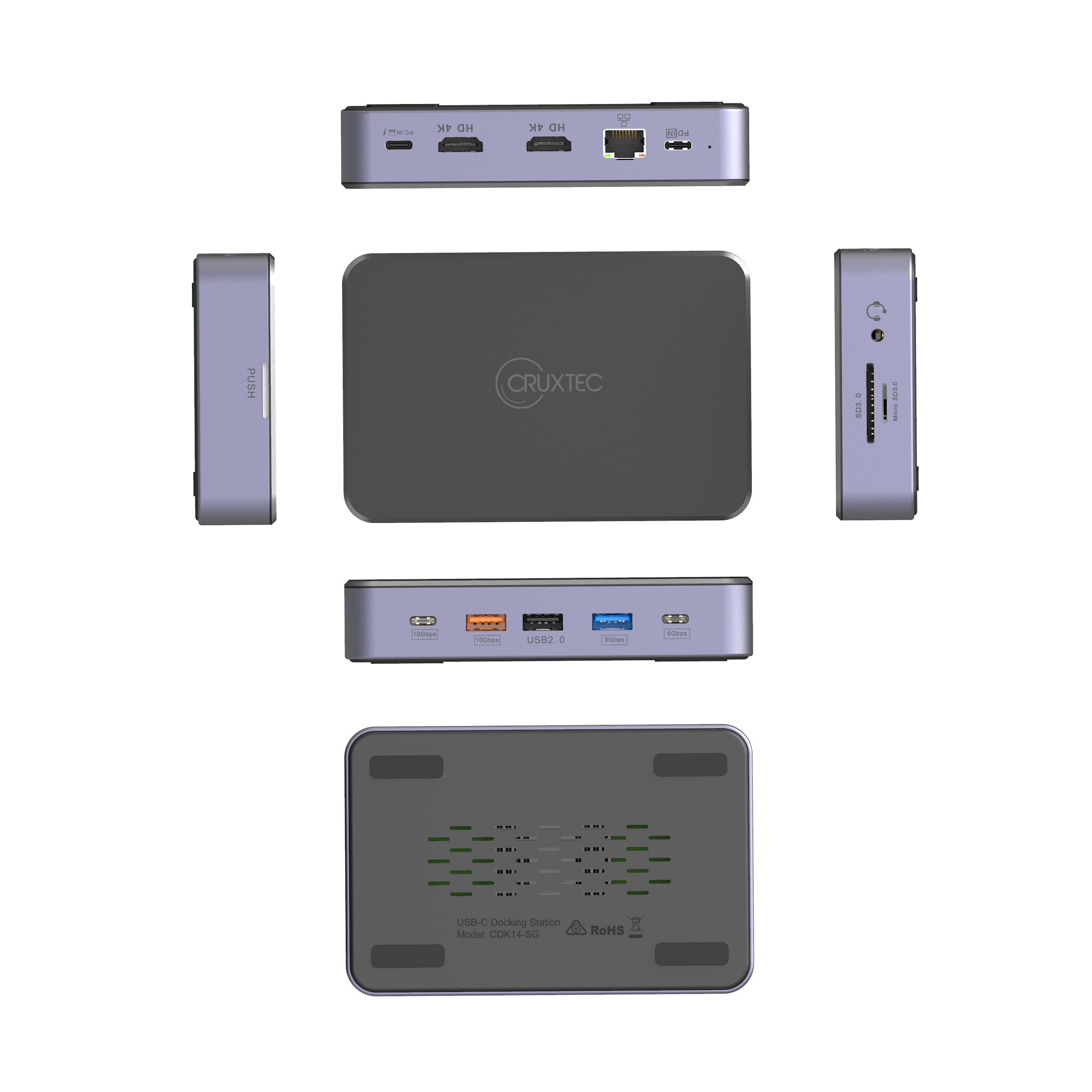 Cruxtec USB-C to DisplayPort Cable 4K@60Hz (Silver Grey 1m) image