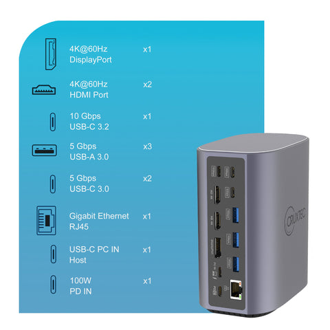 Cruxtec USB-C to DisplayPort Cable 4K@60Hz (Silver Grey 1m) image