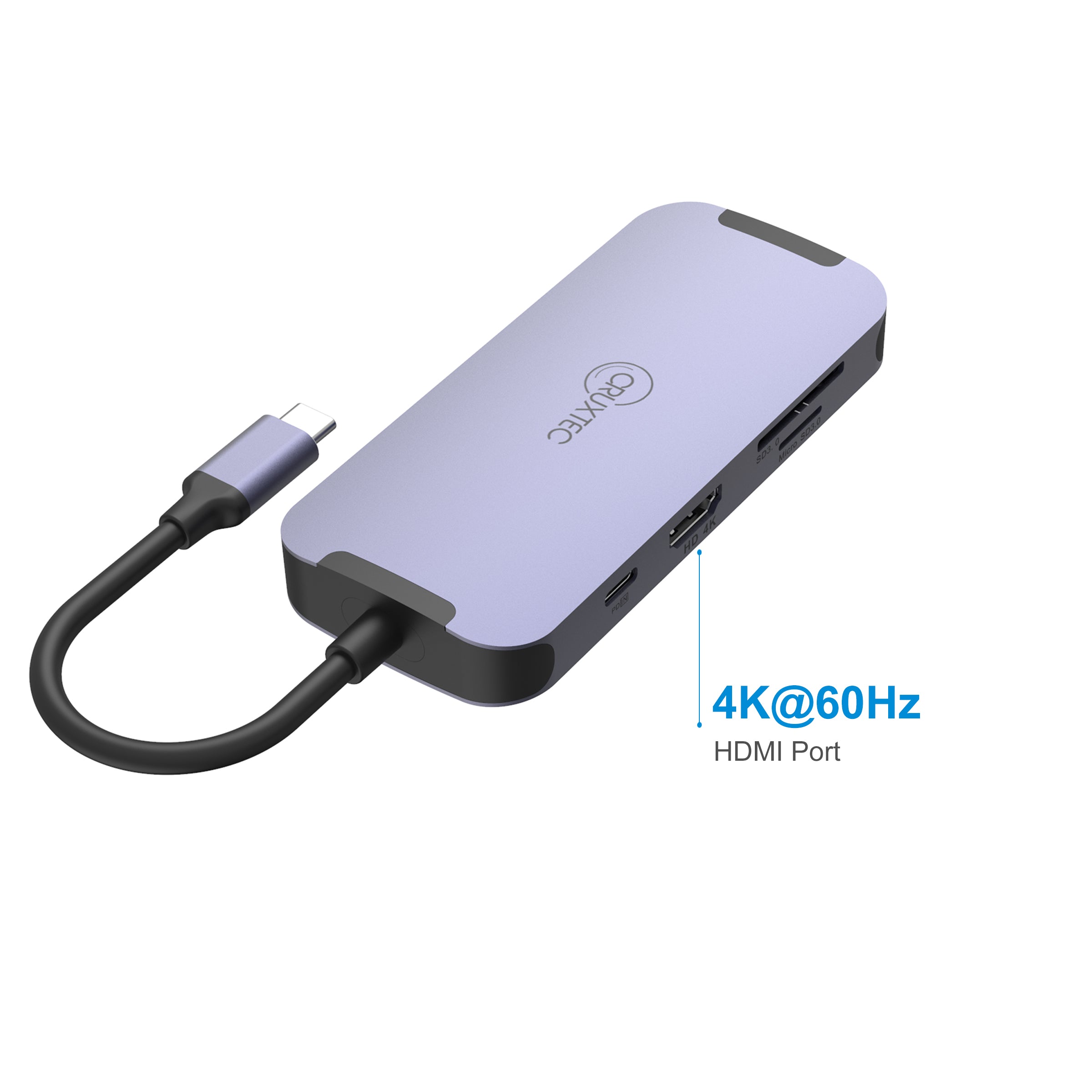 Cruxtec USB-C to DisplayPort Cable 4K@60Hz (Silver Grey 15cm) image