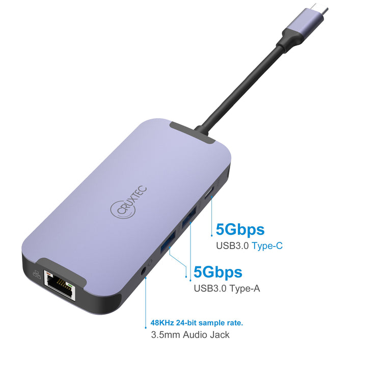Cruxtec USB-C to DisplayPort Cable 4K@60Hz (Silver Grey 15cm) image