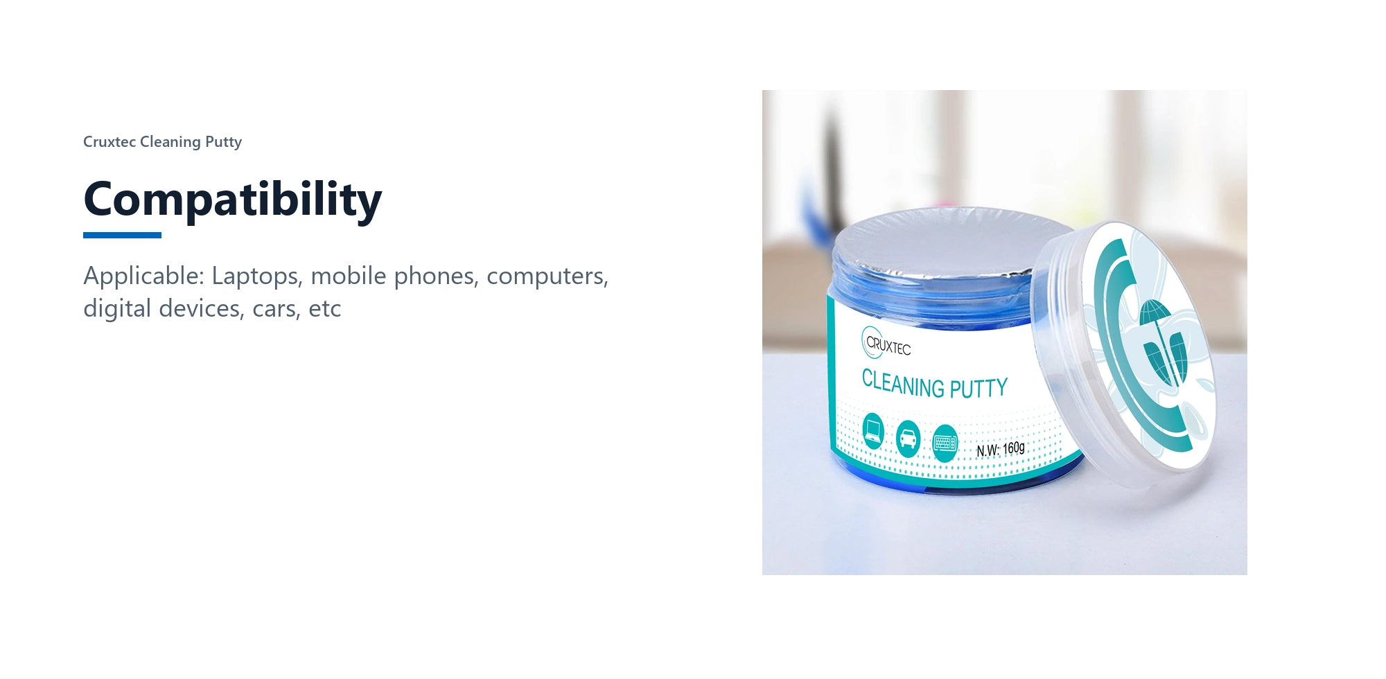 Cruxtec Cleaning Putty compatibility detail image with verified product information