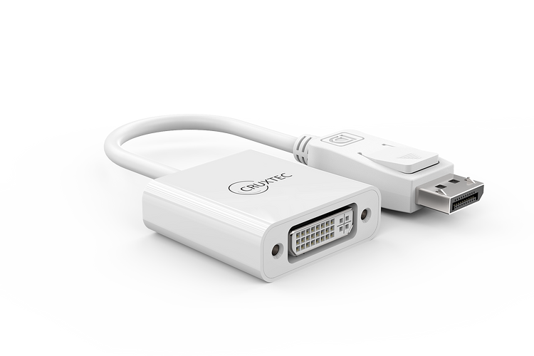 Cruxtec DisplayPort to DVI-D Adapter 4K@30Hz (White 15cm) image
