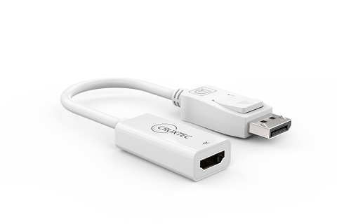 Cruxtec DisplayPort to HDMI Adapter 4K@30Hz (White 15cm) image