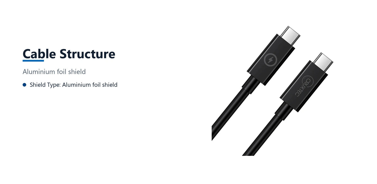 Cruxtec USB-C to USB-C Cable for Syncing & Charging (240W 3m) cable structure detail image with verified product information