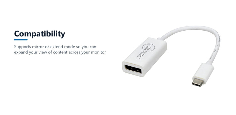Cruxtec TYPE-C to DisplayPort Cable Adapter 4K@60Hz (20cm) compatibility detail image with verified product information