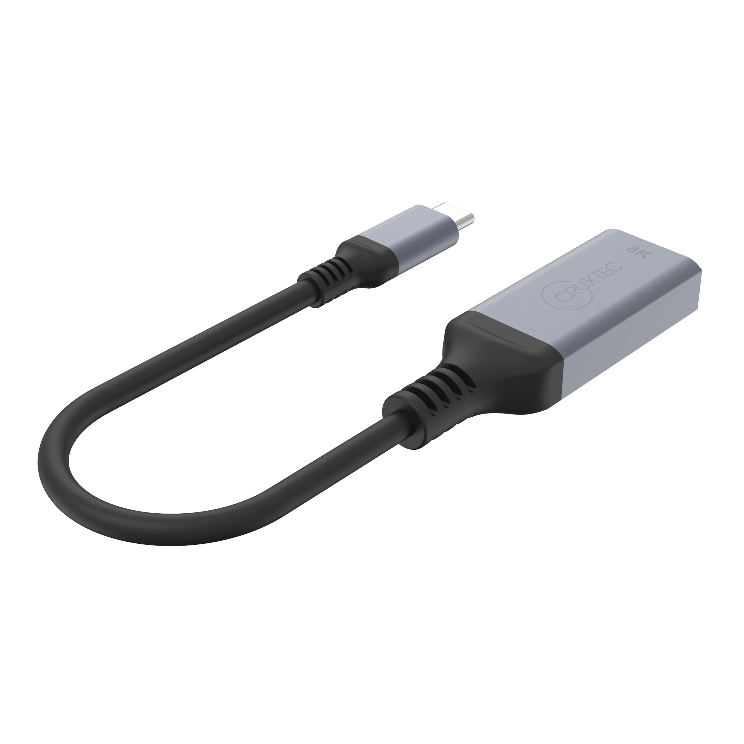 Cruxtec USB-C to DisplayPort Adapter 8K@60Hz / 4K@120Hz (Space Grey 15cm) image