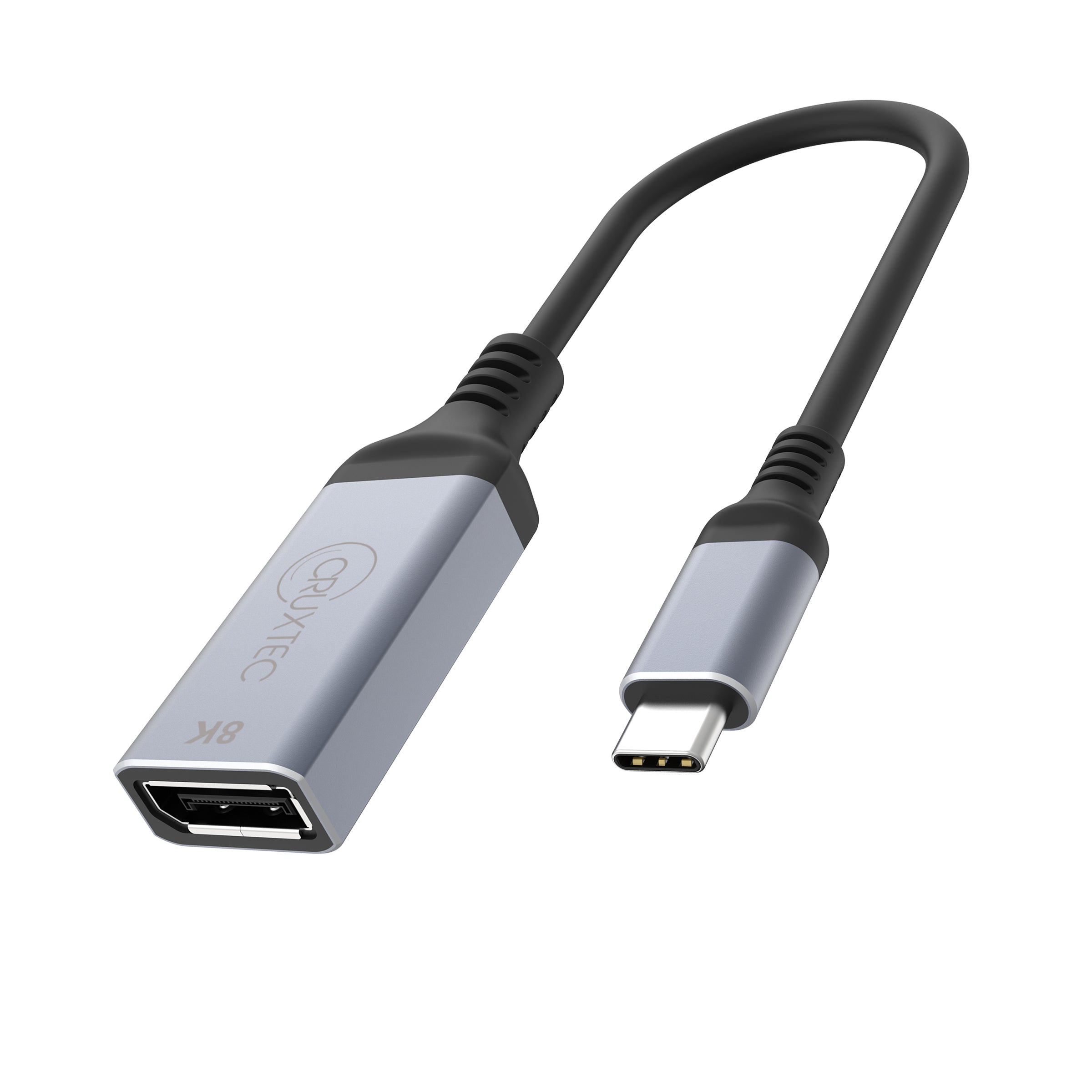 Cruxtec USB-C to DisplayPort Adapter 8K@60Hz / 4K@120Hz (Space Grey 15cm) image
