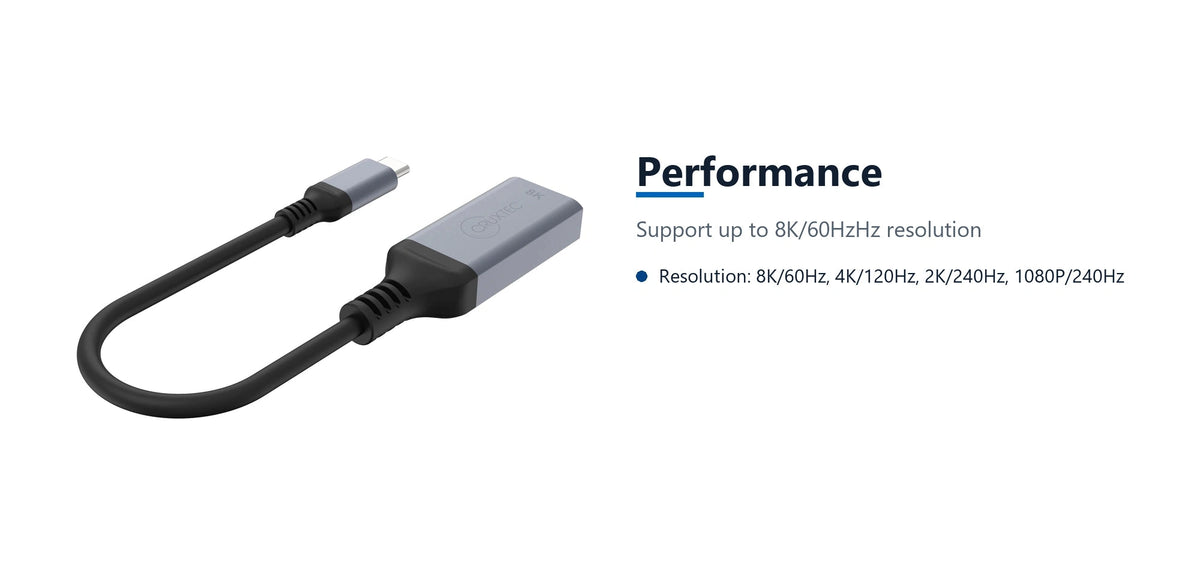 Cruxtec USB-C to HDMI Adapter 8K@60Hz / 4K@120Hz (Space Grey 15cm) performance detail image with verified product information