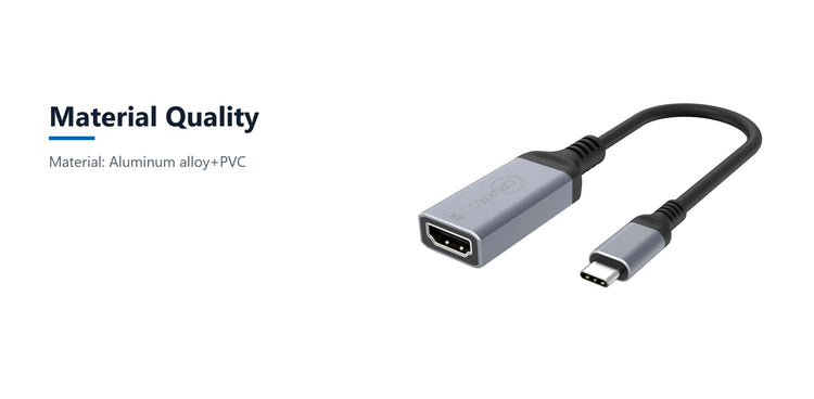 Cruxtec USB-C to HDMI Adapter 8K@60Hz / 4K@120Hz (Space Grey 15cm) material quality detail image with verified product information