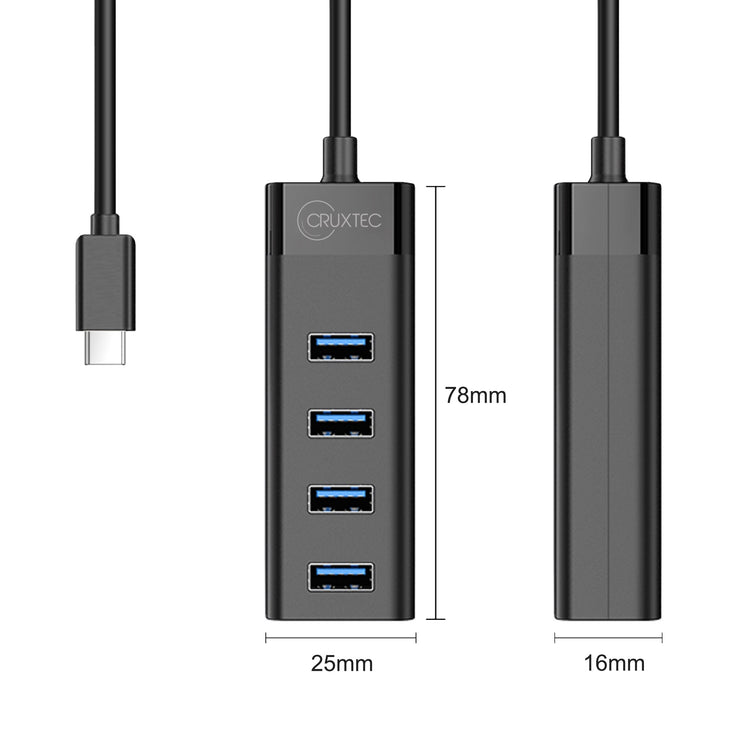 Cruxtec 4-Port High-Speed USB-C 3.0 Hub image