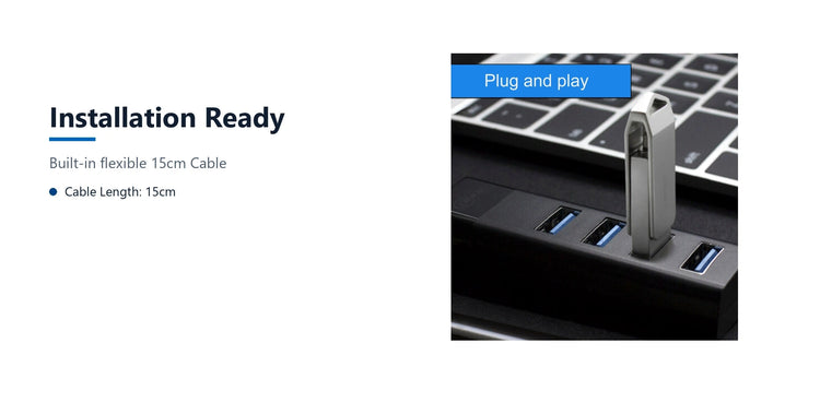 Cruxtec 4-Port High-Speed USB-C 3.0 Hub installation ready detail image with verified product information