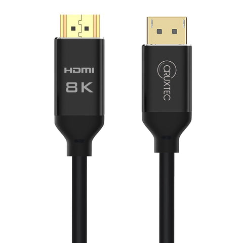 Cruxtec DisplayPort to HDMI Cable 8K@60Hz / 4K@120Hz (Black 2m) image