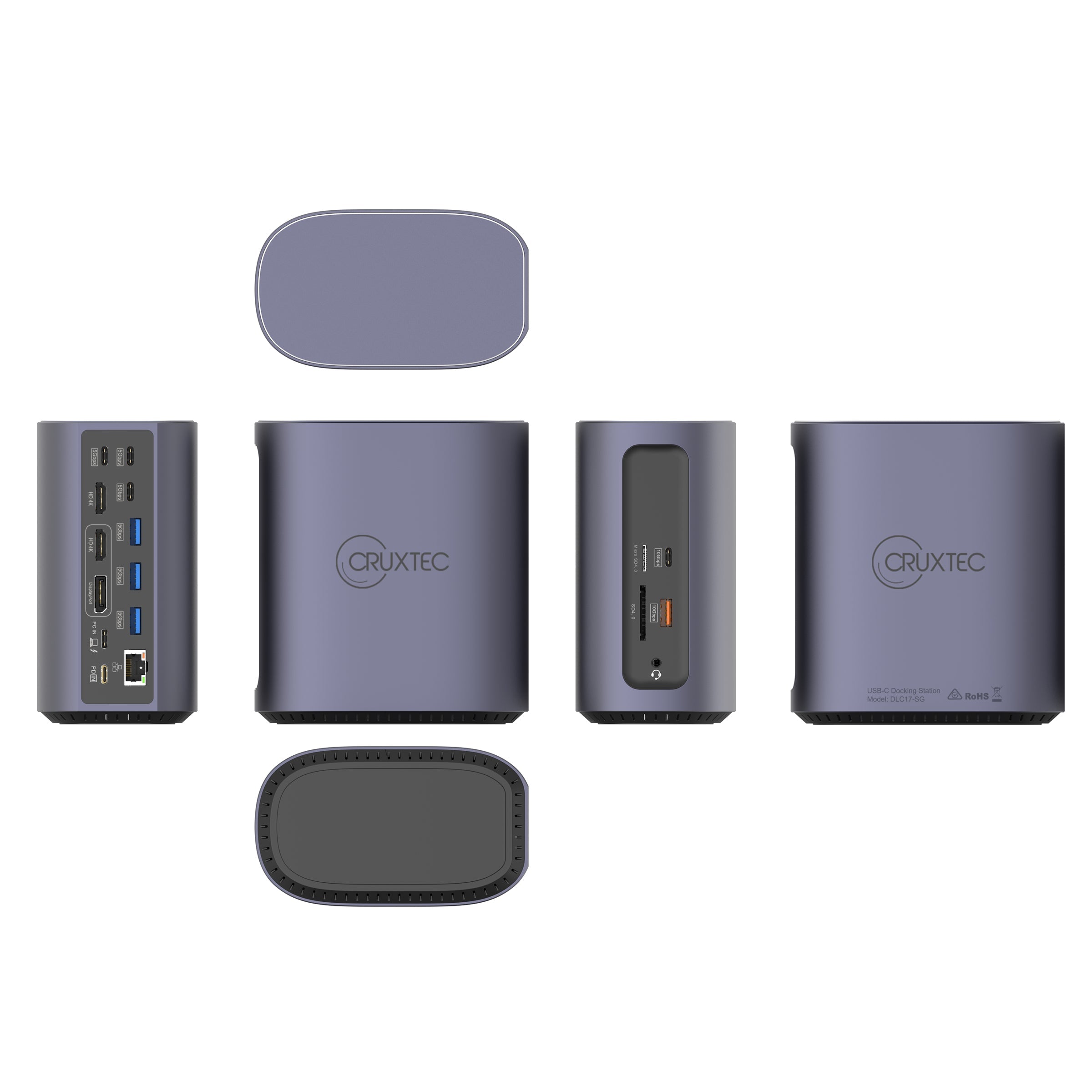 Cruxtec Universal 17-in-1 DisplayLink USB-C Multifunctional Docking Station image