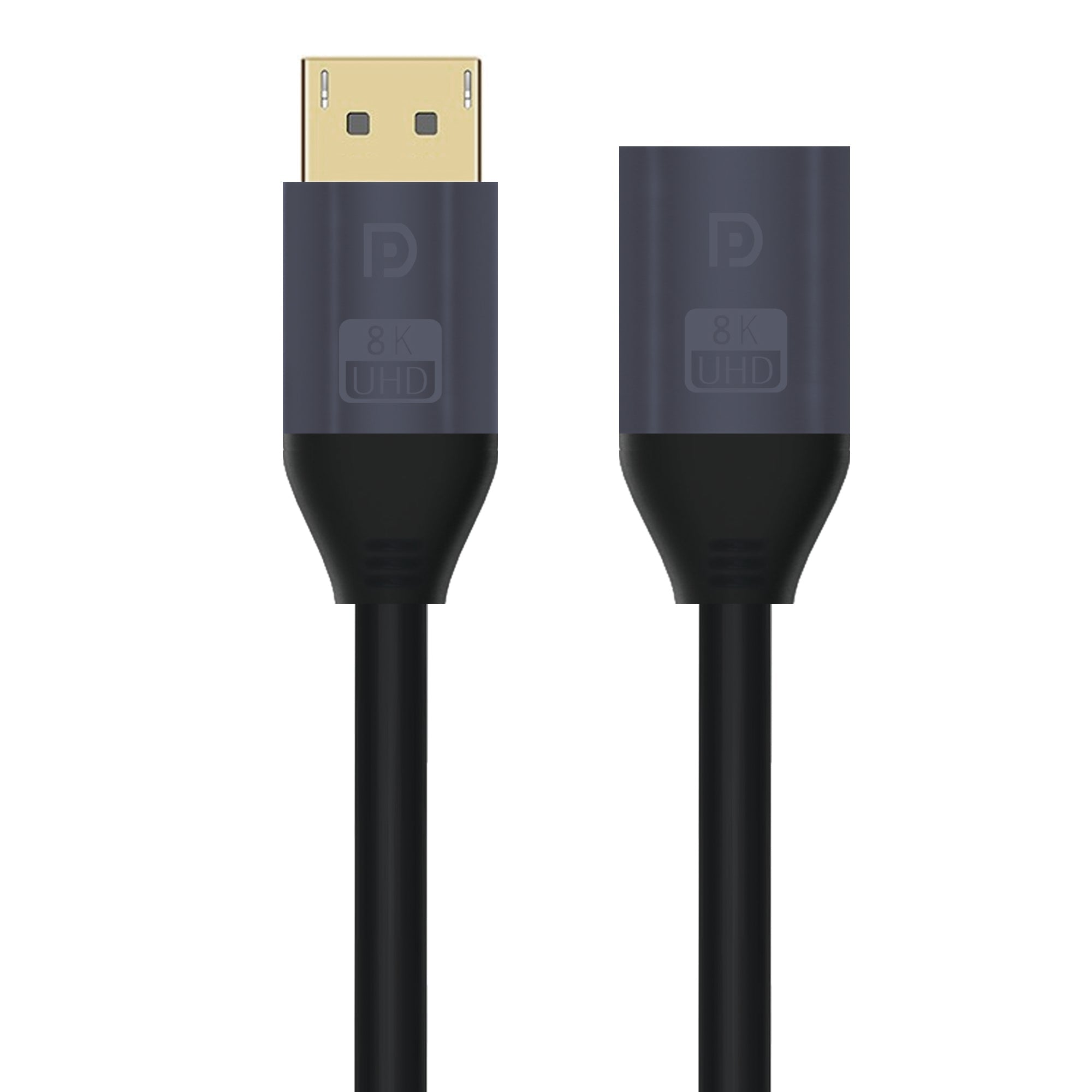Cruxtec DisplayPort 1.4 Male to Female Extension Cable 8K@60Hz / 4K@120Hz (Black 1m) image