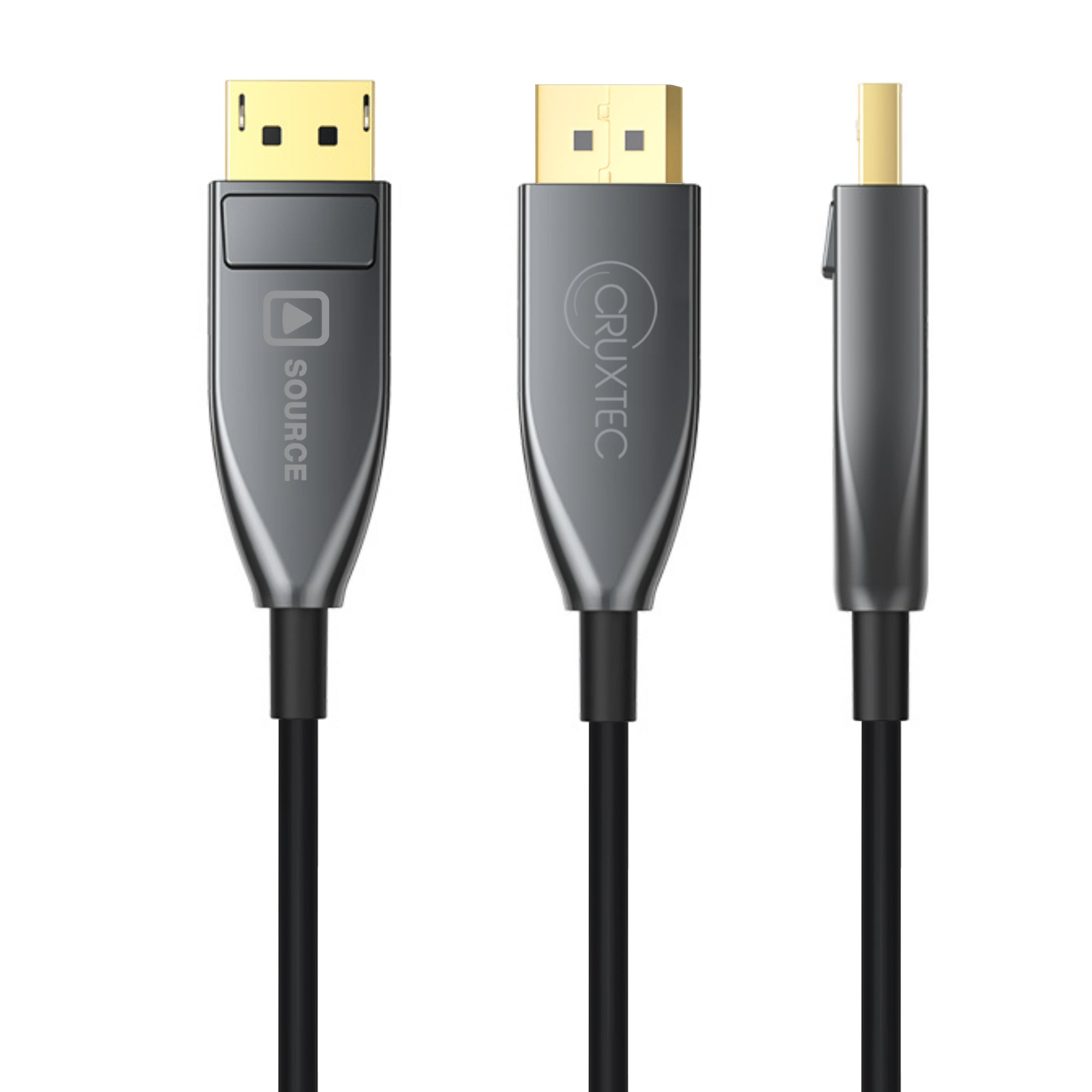 Cruxtec DisplayPort 1.4 Active Optical Fiber Cable 32.4Gbps 8K@60Hz / 4K@120Hz (Black 10m) image