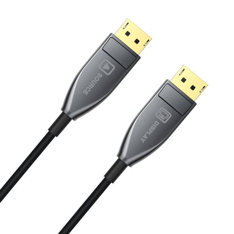 Cruxtec DisplayPort 1.4 Active Optical Fiber Cable 32.4Gbps 8K@60Hz / 4K@120Hz (Black 15m) image
