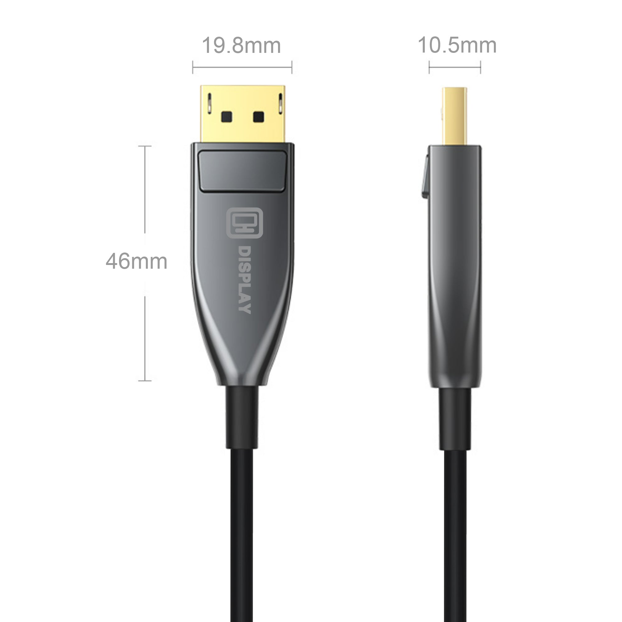 Cruxtec DisplayPort 1.4 Active Optical Fiber Cable 32.4Gbps 8K@60Hz / 4K@120Hz (Black 15m) image