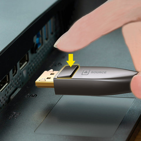 Cruxtec DisplayPort 1.4 Active Optical Fiber Cable 32.4Gbps 8K@60Hz / 4K@120Hz (Black 30m) image