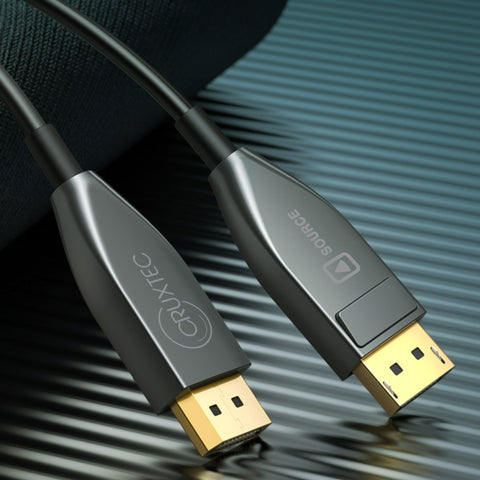 Cruxtec DisplayPort 1.4 Active Optical Fiber Cable 32.4Gbps 8K@60Hz / 4K@120Hz (Black 15m) image