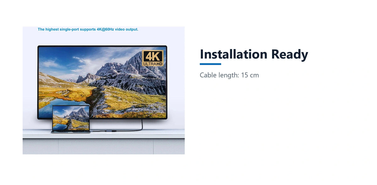 Cruxtec DisplayPort to Dual HDMI Adapter 4K@60Hz (Silver Grey 15cm) installation ready detail image with verified product information