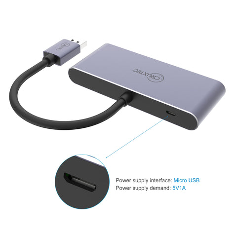 Cruxtec DisplayPort to Triple DisplayPort Multi-Monitor Adapter 8K@60Hz (Silver Grey 15cm) image