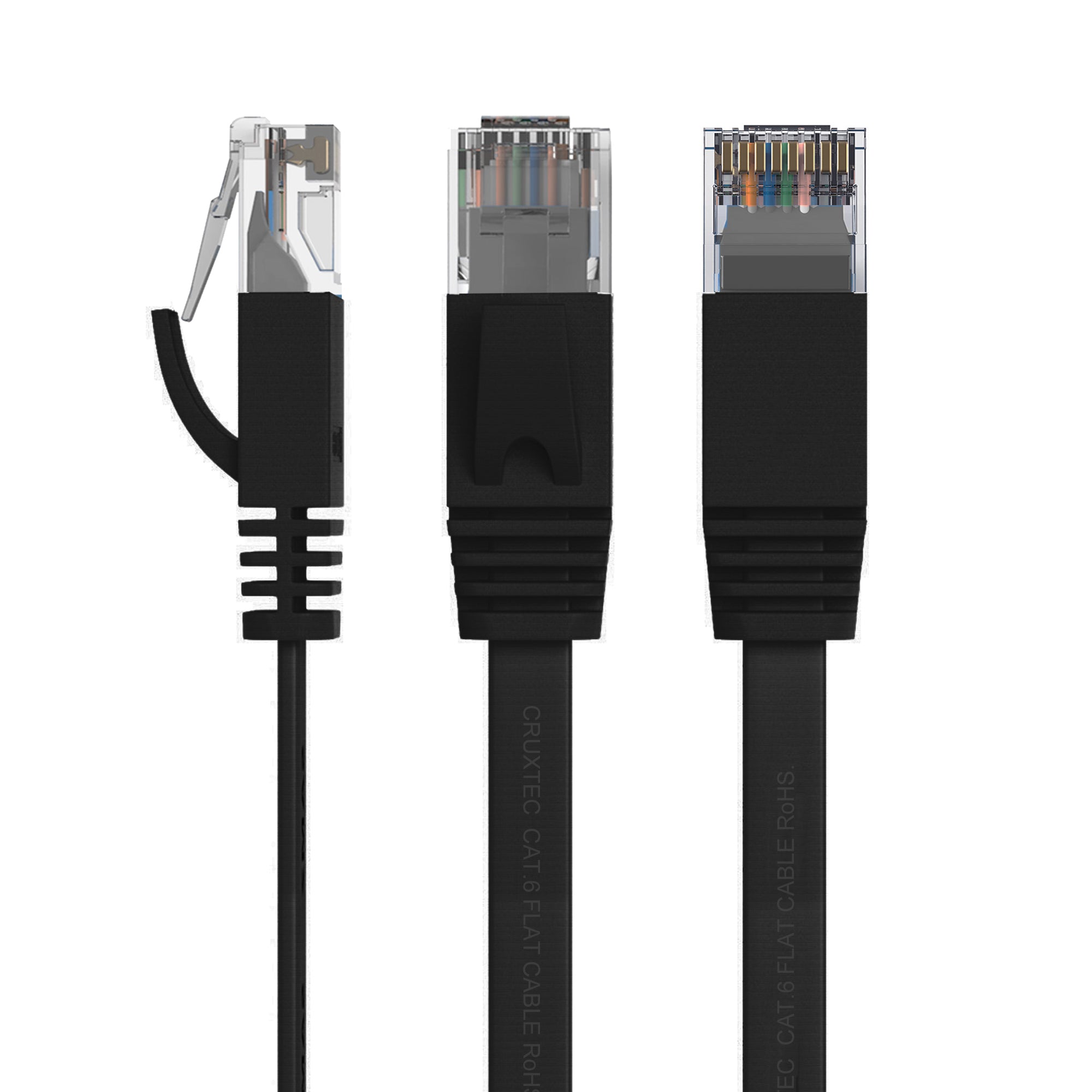 Cruxtec CAT6 UTP 10GbE Flat Ethernet Cable (Black 20m) image