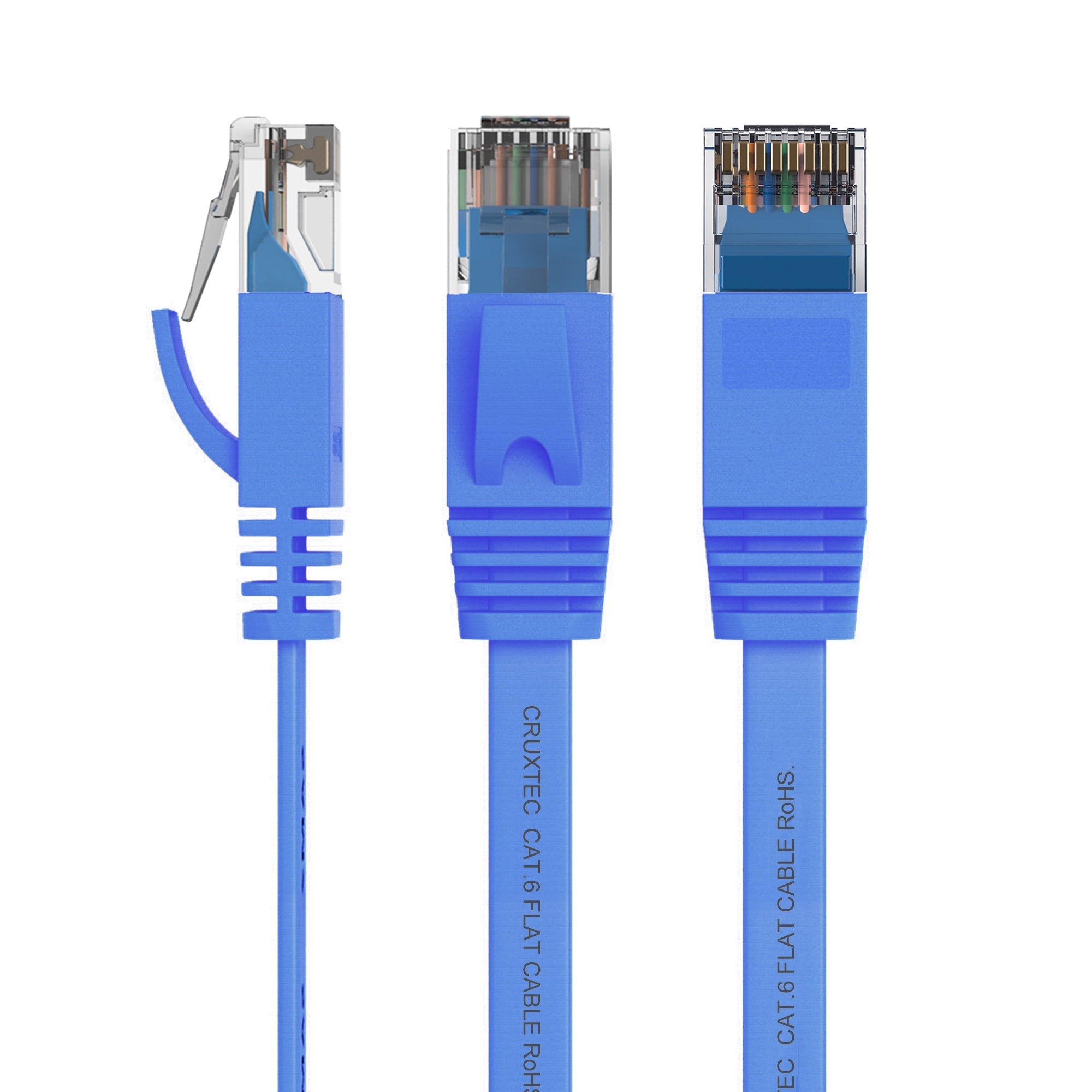 Cruxtec CAT6 UTP 10GbE Flat Ethernet Cable (Blue 2m) image
