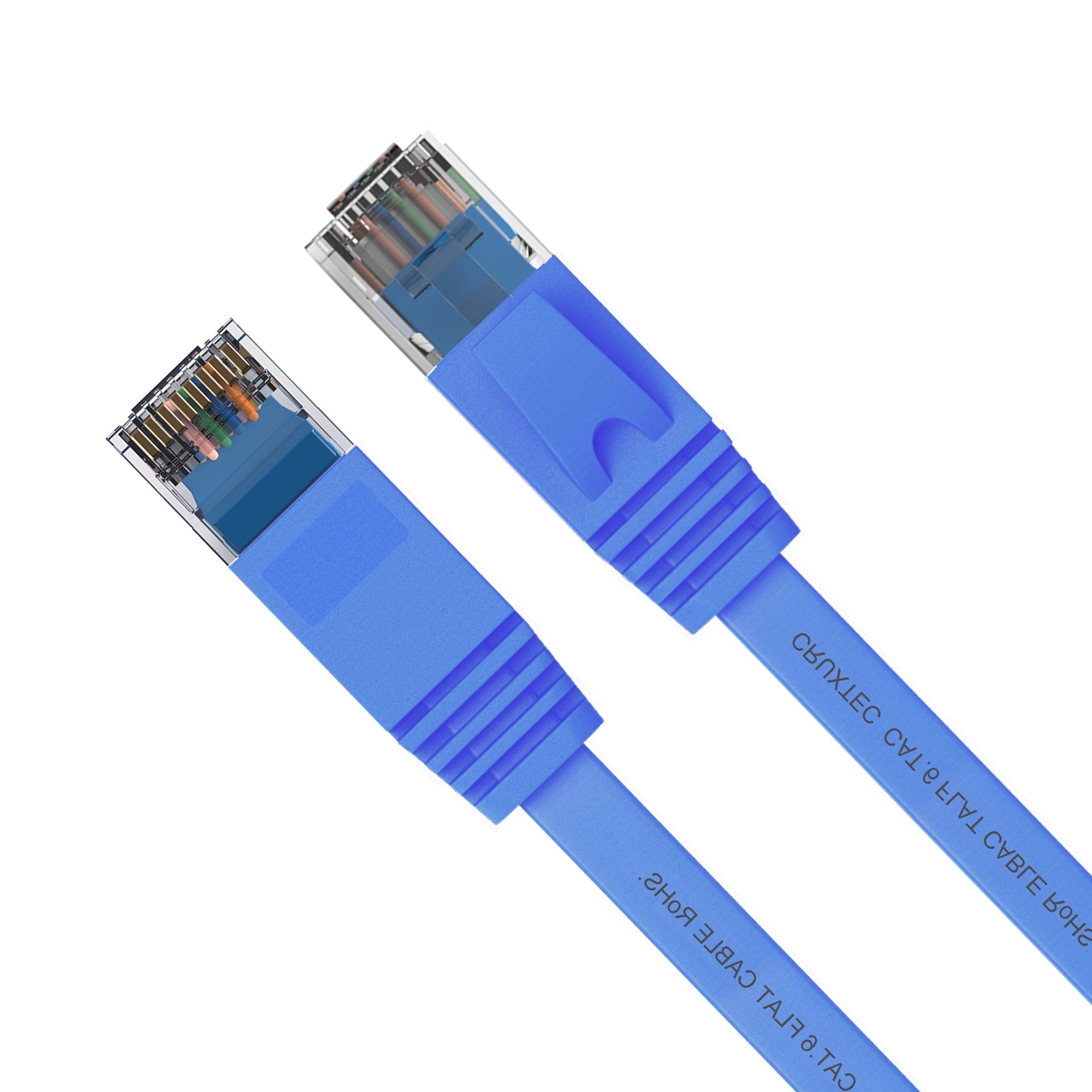 Cruxtec CAT6 UTP 10GbE Flat Ethernet Cable (Blue 3m) image