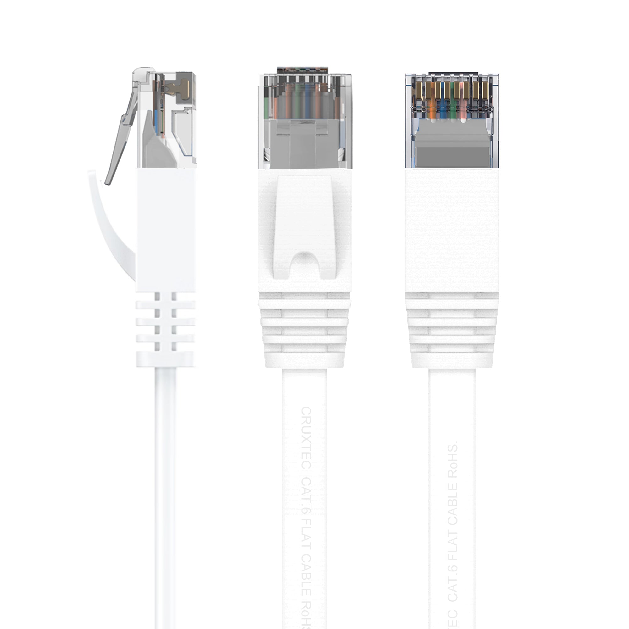 Cruxtec CAT6 UTP 10GbE Flat Ethernet Cable (White 1m) image