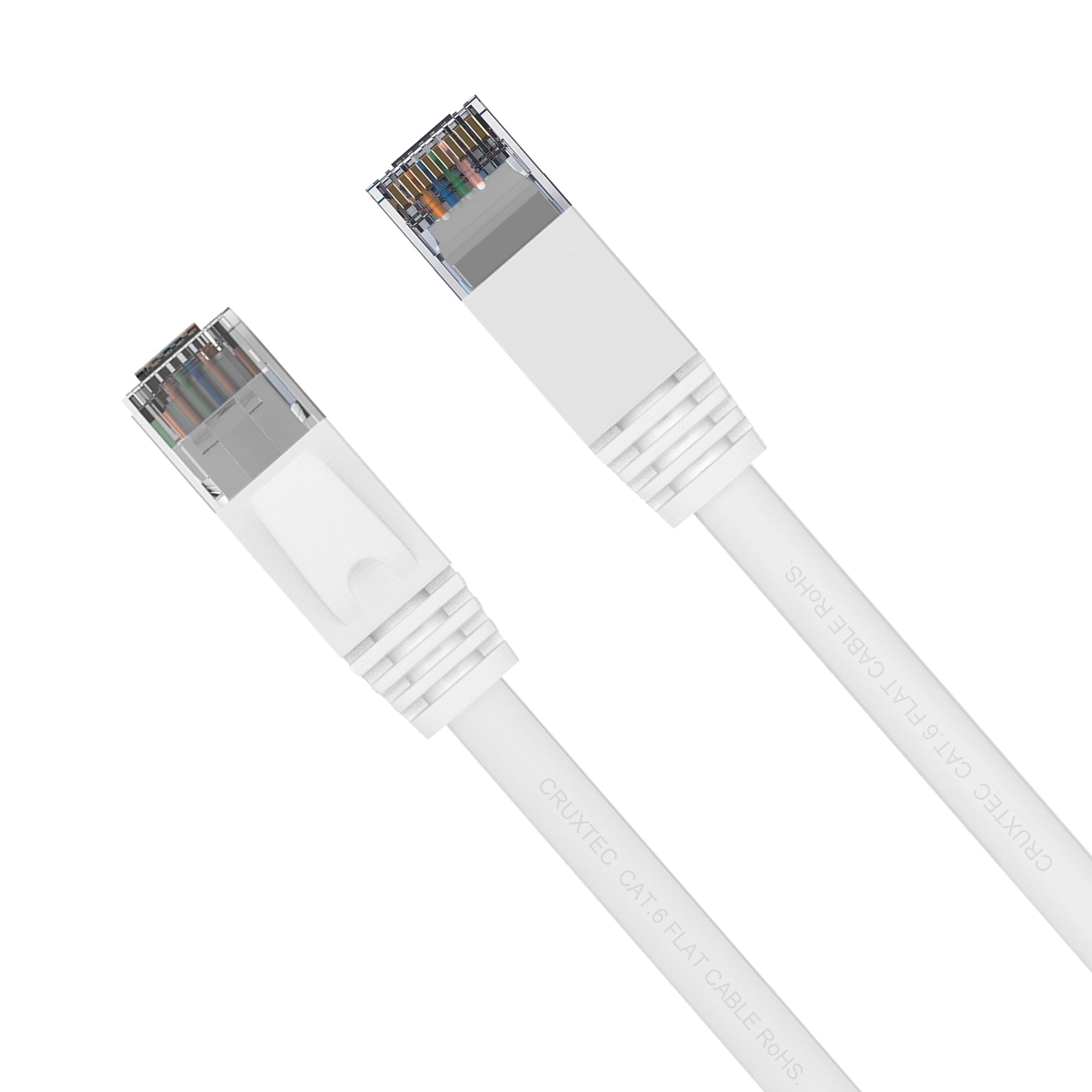 Cruxtec CAT6 UTP 10GbE Flat Ethernet Cable (White 1m) image