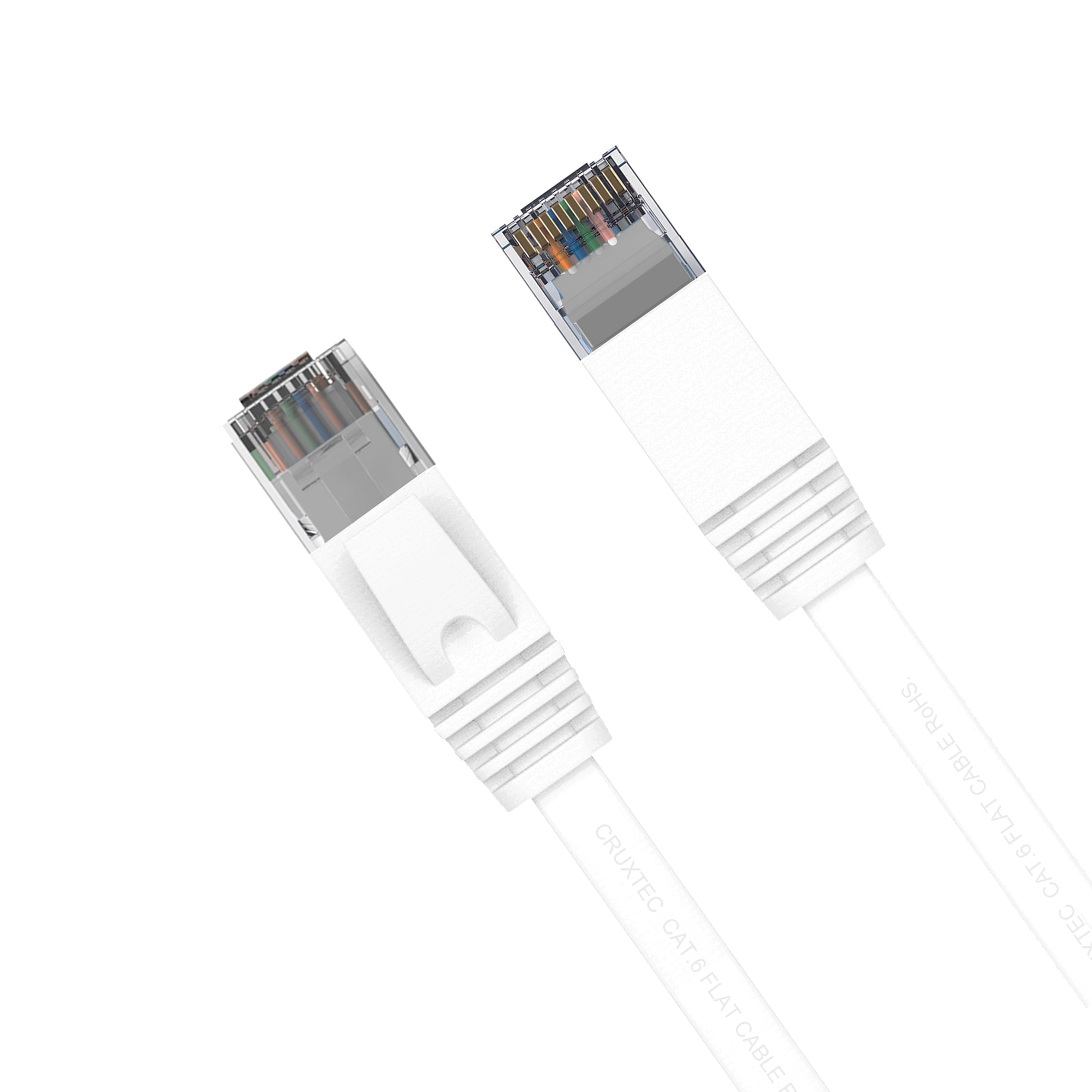 Cruxtec CAT6 UTP 10GbE Flat Ethernet Cable (White 1m) image