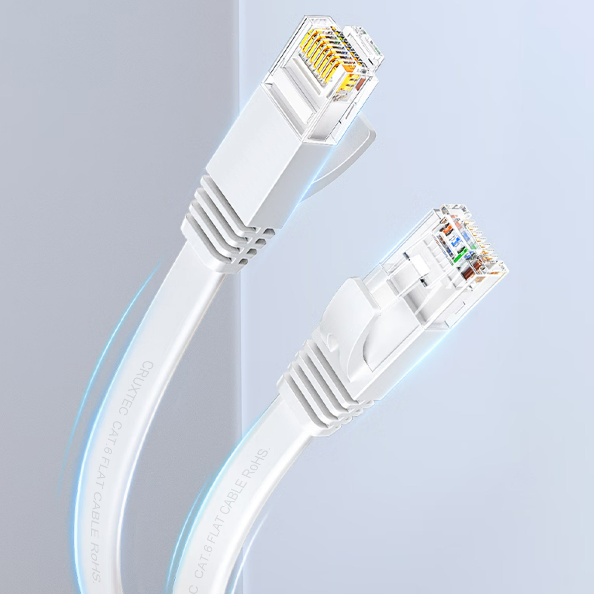 Cruxtec CAT6 UTP 10GbE Flat Ethernet Cable (White 5m) image