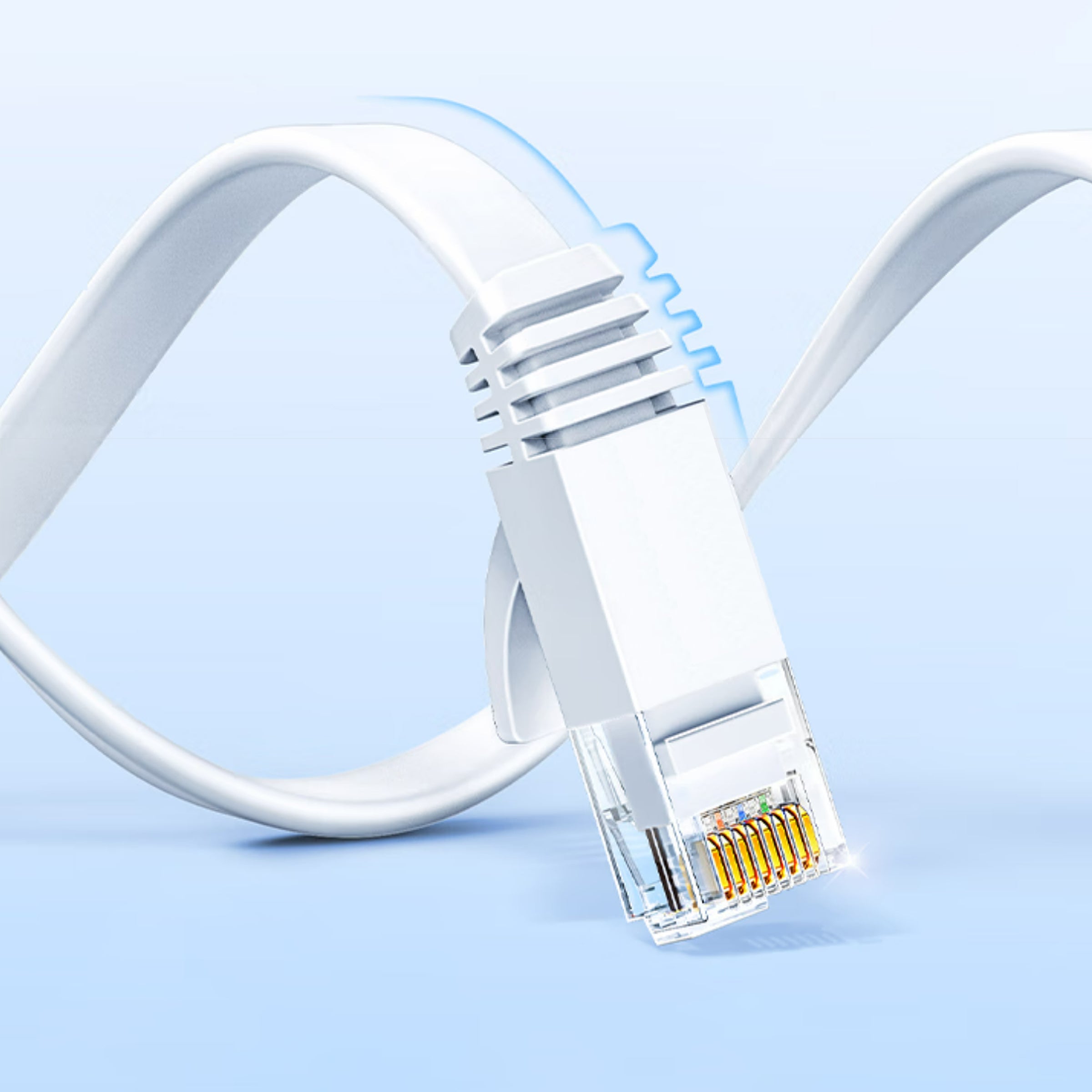 Cruxtec CAT6 UTP 10GbE Flat Ethernet Cable (White 20m) image