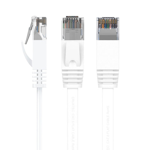 Cruxtec CAT6 UTP 10GbE Flat Ethernet Cable (White 20m) image