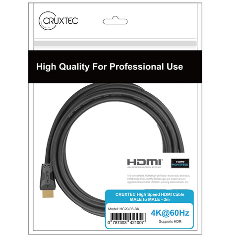 Cruxtec High-Speed HDMI Cable 4K@60Hz (Black 2m) image