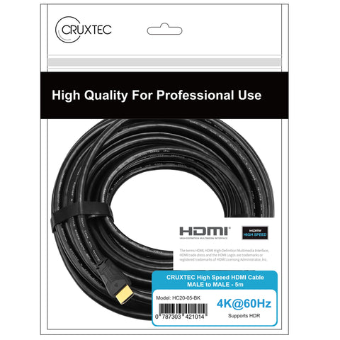 Cruxtec High-Speed HDMI Cable 4K@60Hz (Black 1m) image