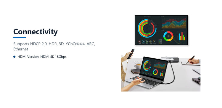 Cruxtec High-Speed HDMI Cable 4K@60Hz (Black 10m) connectivity detail image with verified product information