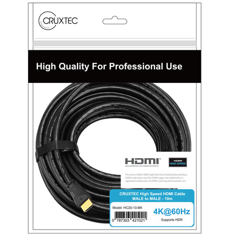 Cruxtec High-Speed HDMI Cable 4K@60Hz (Black 10m) image