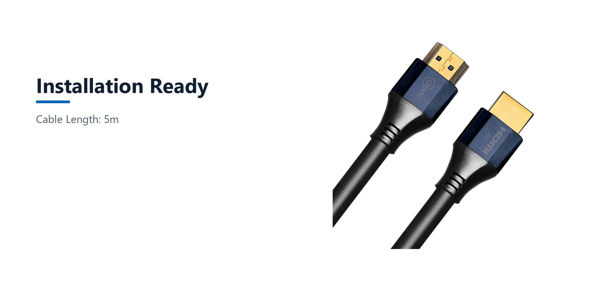 Cruxtec High-Speed HDMI Cable 8K@60Hz / 4K@120Hz (Black 5m) installation ready detail image with verified product information