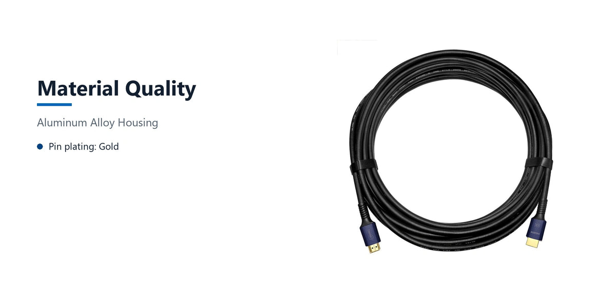 Cruxtec High-Speed HDMI Cable 8K@60Hz / 4K@120Hz (Black 10m) material quality detail image with verified product information