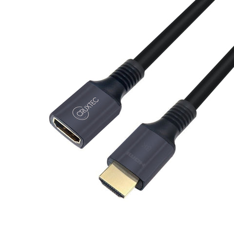 Cruxtec HDMI Male to Female Extension Cable 8K@60Hz / 4K@120Hz (Black 1m) image