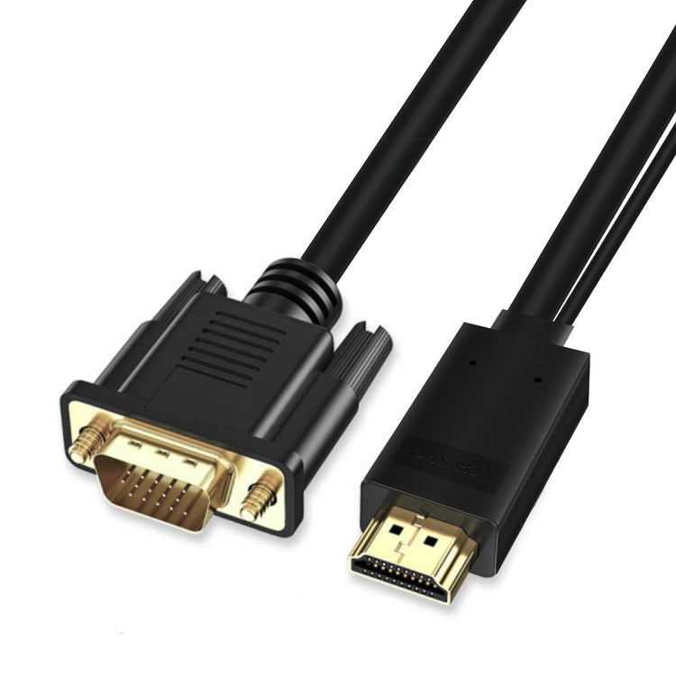 Cruxtec HDMI Male to VGA Male Active FHD Cable with Micro USB Female Optional Power (Black 2m) image