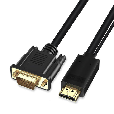 Cruxtec HDMI Male to VGA Male Active FHD Cable with Micro USB Female Optional Power (Black 2m) image