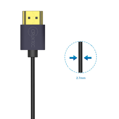 Cruxtec Ultra-Thin HDMI Cable 8K@60Hz / 4K@120Hz (Black 1m) image