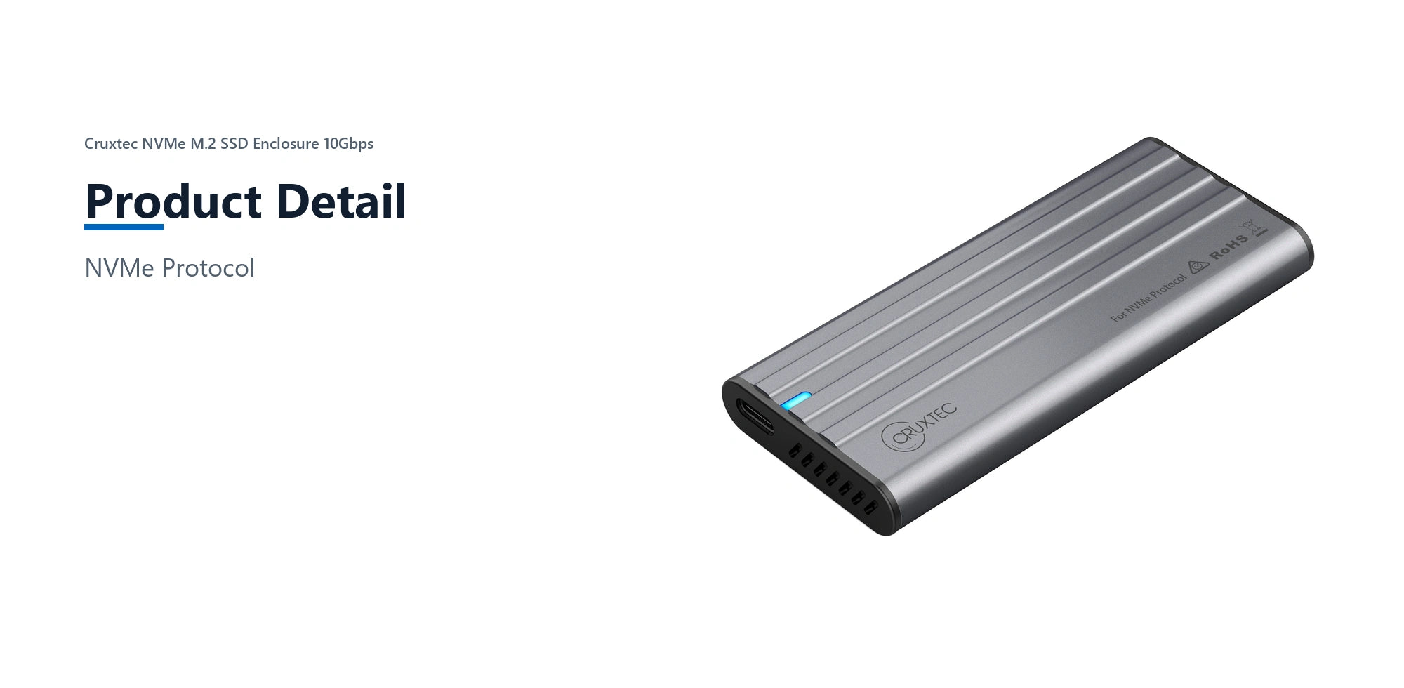 Cruxtec NVMe M.2 SSD Enclosure 10Gbps product detail detail image with verified product information