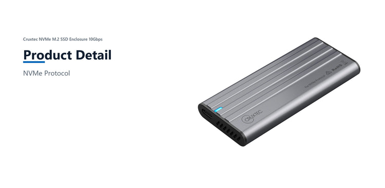Cruxtec NVMe M.2 SSD Enclosure 10Gbps product detail detail image with verified product information