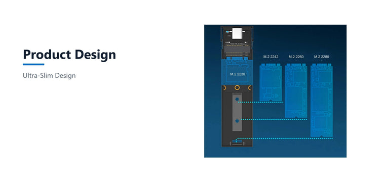 Cruxtec NVMe & NGFF Dual Protocol M.2 SSD to USB-C Enclosure 10Gbps product design detail image with verified product information